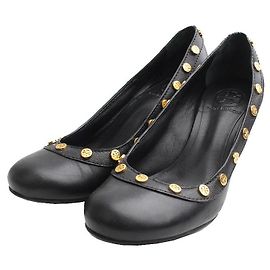 Pompes Logo Or Tory Burch Noir