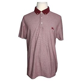 Burberry Camisa de Piqué a Rayas Burdeos para Hombre Roja