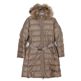 Moncler Fabre Long Down Jacket Size Brown