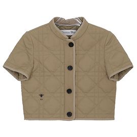 Dior Macro Cannage Short Sleeve Padded Jacket Brown