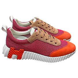 Hermès Tênis de malha com amortecimento MULTICO ROSE Multicor