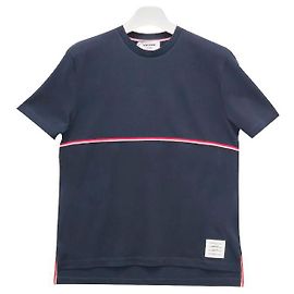 Thom Browne Three-Stripes Short Sleeve T-Shirt Navy Blue