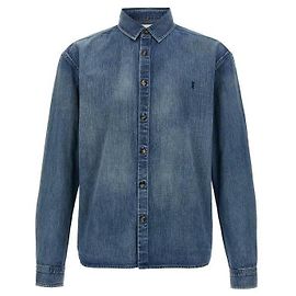 Saint Laurent Blaue Jeanshemd Blau