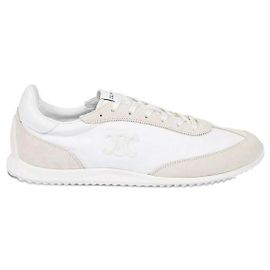 Céline Racer Low Top Sneakers in Nylon Suede White