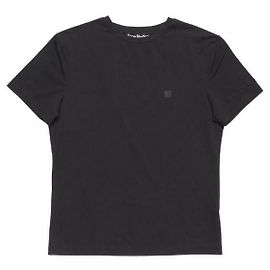 Acne Camiseta Regular Fit Pequeno Rosto Preto