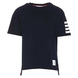 Thom Browne Camiseta de manga corta de algodón Azul