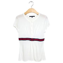 Gucci T-shirt à manches courtes avec ruban Web pour femmes Blanc