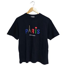Balenciaga T-shirt a maniche corte Parigi Nero