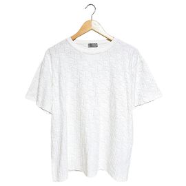 Dior Camiseta de manga curta Oblique em Terry Branco