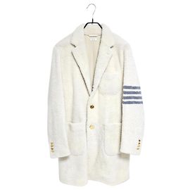 Thom Browne Abrigo de shearling teñido Blanco