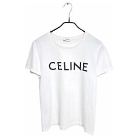 Céline Damen T-Shirt mit kurzen Ärmeln Weiß