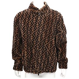 Fendi Reversible Shearling Lambskin Fur Jacket Brown