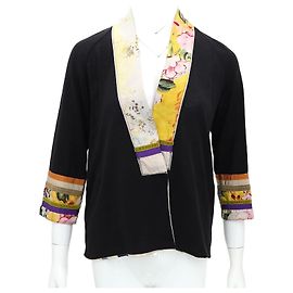 Etro Sleeve Knit Silk Cardigan Black