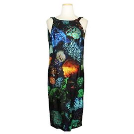 Salvatore Ferragamo Multi-Pattern Back-Draped Silk Long Dress Multiple colors