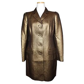 Moschino Chip and Chic Goldi Long Jacket Golden