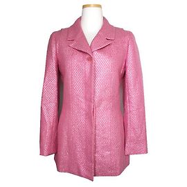 Chanel Metallic Pink Wool Silk Blend Jacket Pink