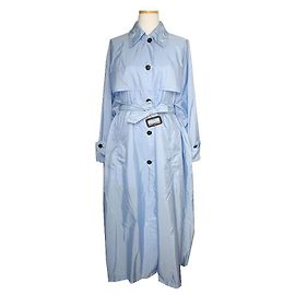 Prada Sky Blue Poly Trench Coat Blue