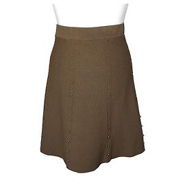 Sandro Olive Green Knit Skirt Green