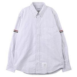 Thom Browne Camicia Oxford a righe Marrone
