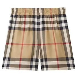 Burberry Checkered Silk Shorts Red