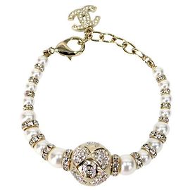 Chanel Pearl Gold Ball Bracelet Golden