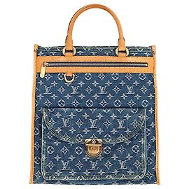 Louis Vuitton Sapla de denim monograma Azul