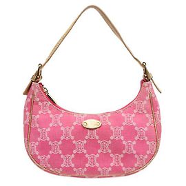 Céline Bolsa de ombro em denim macadam rosa Rosa