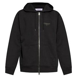 Givenchy Giacca con cappuccio e zip con stampa a timbro Nero