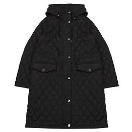 Burberry Quilted Nylon Hooded Coat Black