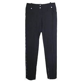 Dior Boutique White Stitch Wool Blend Pants White