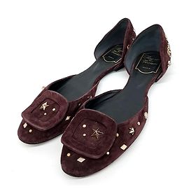 Roger Vivier Suede Flat Shoes Red