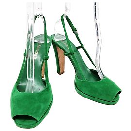 Jil Sander Wildledersandalen Grün