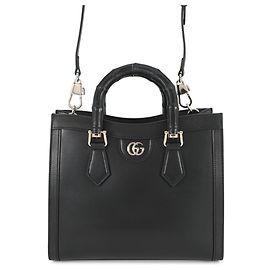 Bolsa Tote Gucci Diana Medium em Bambu e Couro () - Preto, Ombro Preto