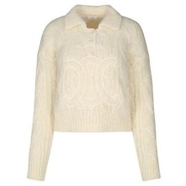 Céline Pullover aus Mohair und Wolle Weiß