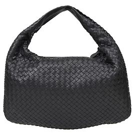 Bottega Veneta Schwarze Intrecciato-Webtasche Schwarz