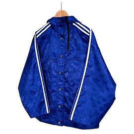Gucci Balenciaga Adidas Men's Three-Stripe Bomber Windbreaker Track Jacket Blue