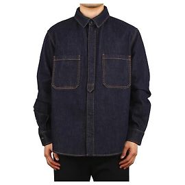 Valentino Camicia in denim ricamata con logo Blu