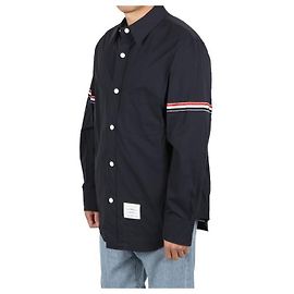 Thom Browne Three Stripes Arm Band Nylon Shirt Blue