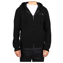 Valentino Cashmere Hoodie mit VLTN Logo-Patch Schwarz