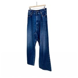 Balenciaga Calça de denim larga com efeito craquelado trompe-l'œil Azul