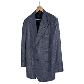 Tom Ford Men's Wool Silk Glen Check Single Breasted Blazer Jacket Brown