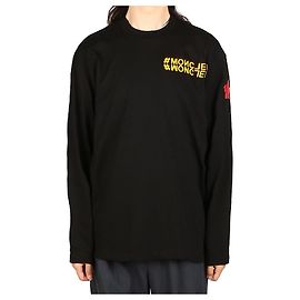 Langarm-T-Shirt mit Moncler Grenoble-Logo Schwarz