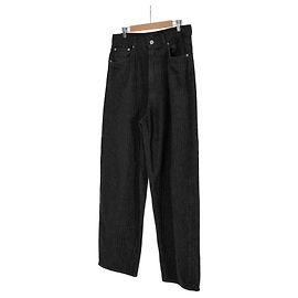 Prada Wide Leg Chevron Denim Pants Black Black