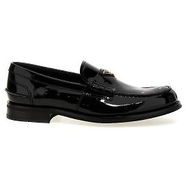 Prada Mocassins en cuir brossé Noir