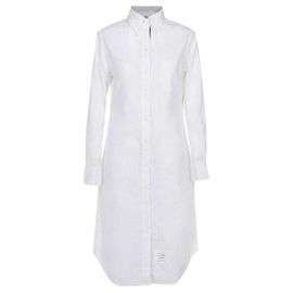 Thom Browne Oxford Hemd Kleid mit Verzierungen Weiß
