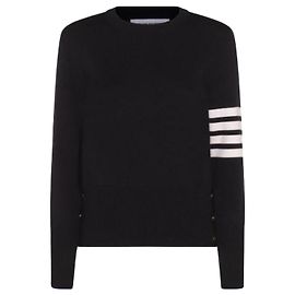 Thom Browne Wool Milano Stitch Classic Pullover Knit Blue
