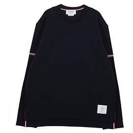 Thom Browne Langarm-T-Shirt aus Baumwolle Rugby Blau