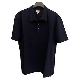 Bottega Veneta Kurzarm-Polohemd aus Baumwoll-Piqué Blau