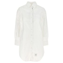 Thom Browne Oxford Hemdkleid mit Beschnitten Weiß