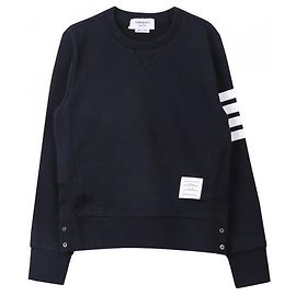 Thom Browne Sweatshirt aus Loopback-Jersey mit Bar Stripe RWB Blau